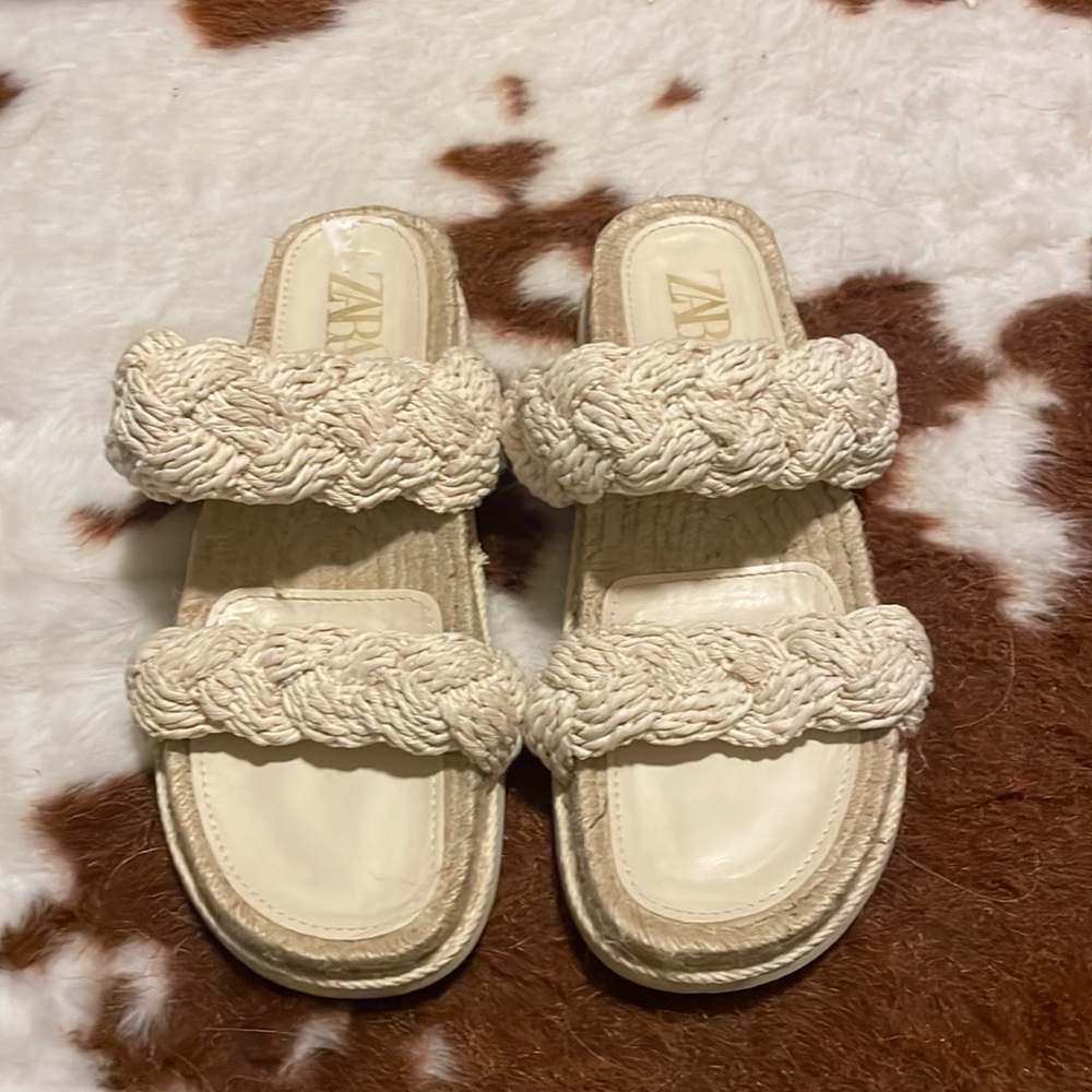 Zara cream sandals.